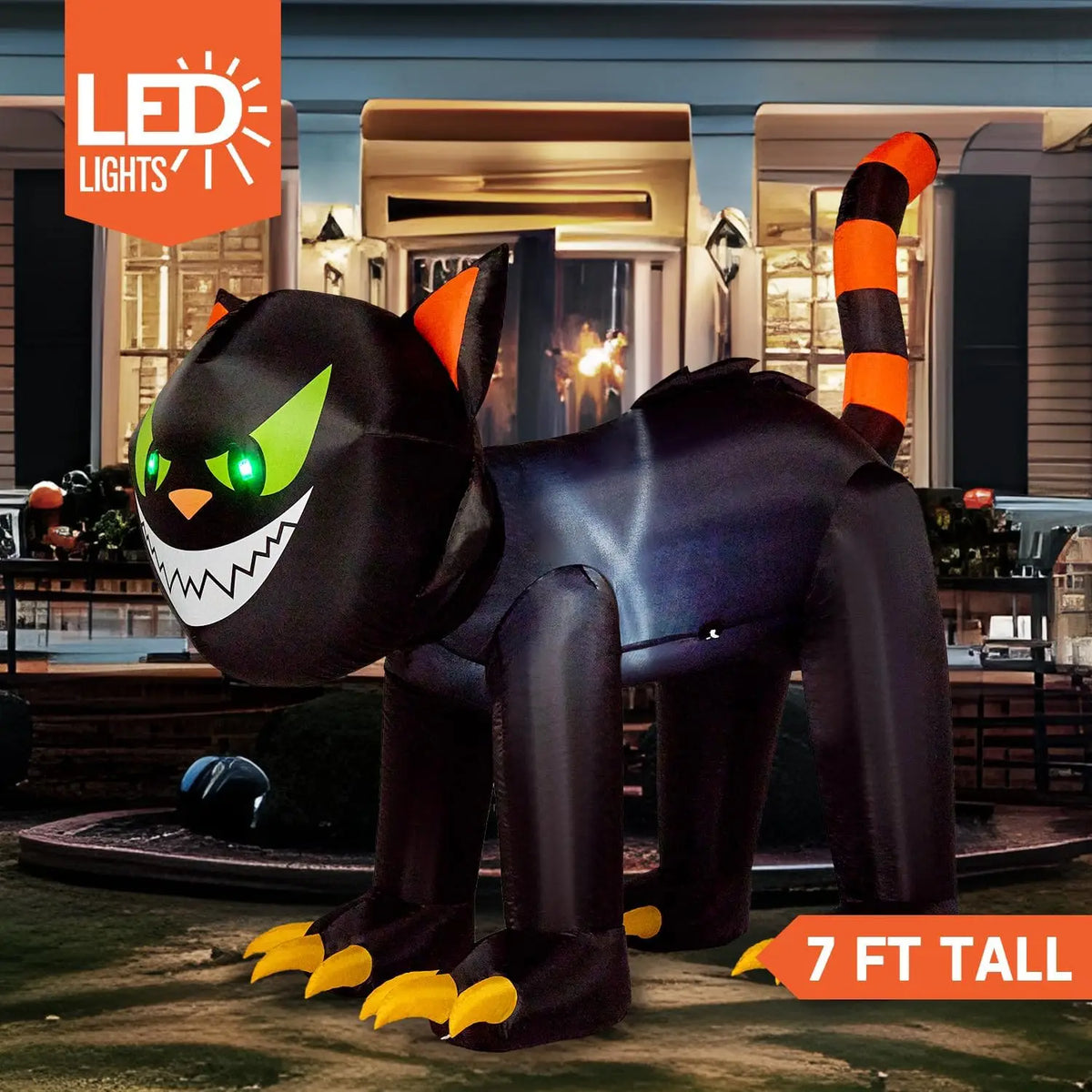 Joyfy Crawling Cat Halloween Inflatable With Moving Head