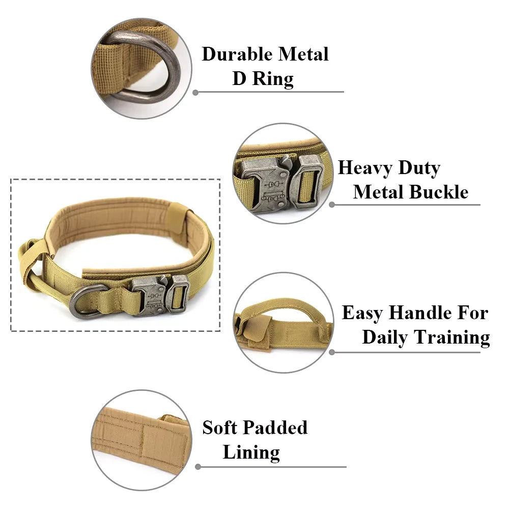 Adjustable Dog Training Collar and Leash Set Tactical