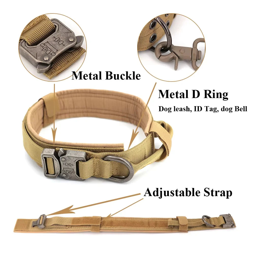 Adjustable Dog Training Collar and Leash Set Tactical