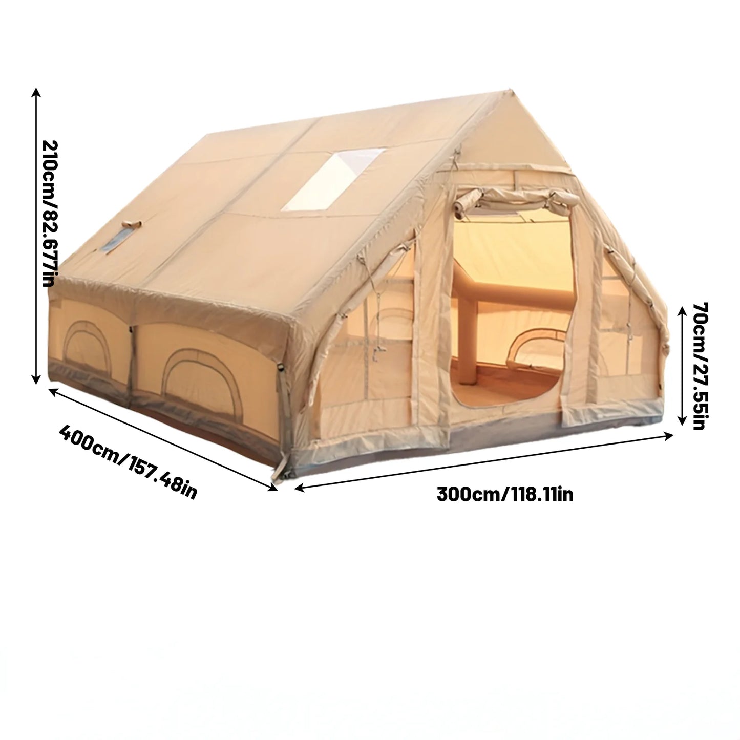 Inflatable Camping Tent With Skylight And Four Season Airflow