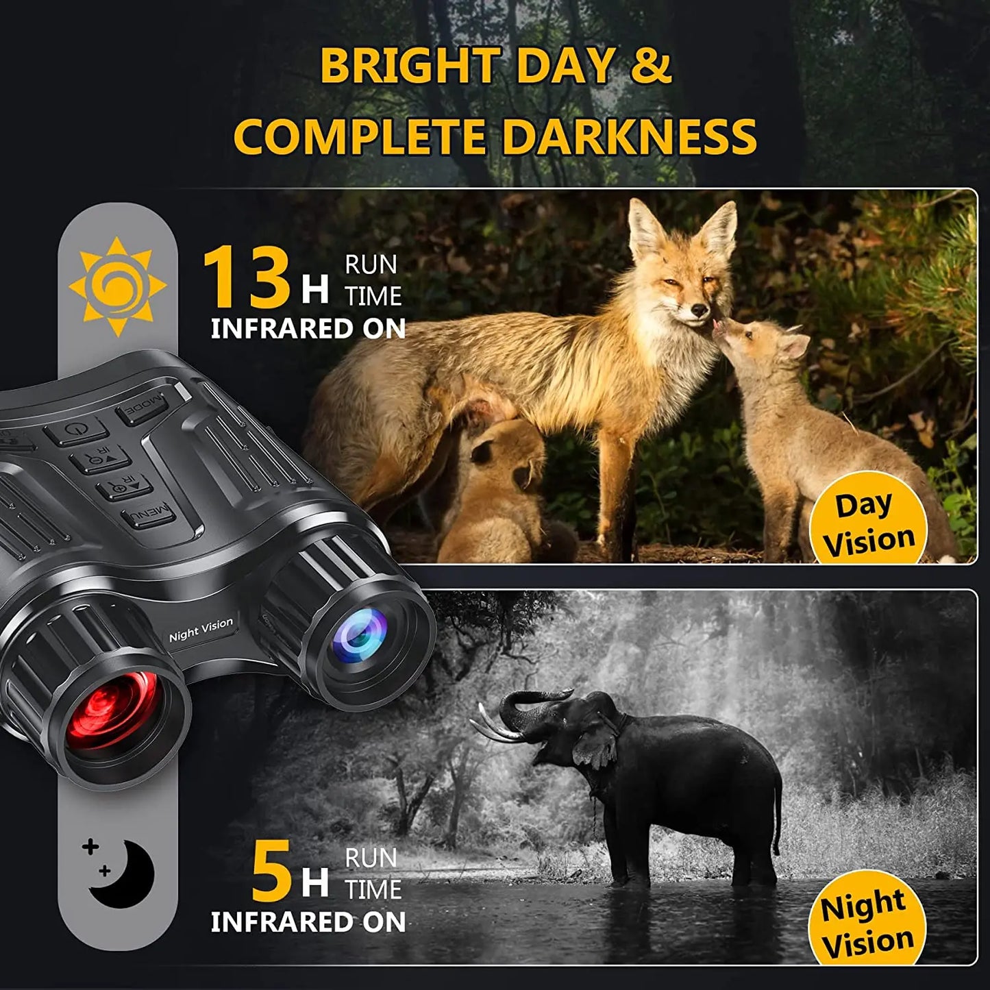 Letcmoi Rechargeable Night Vision Telescope 4K Infrared Binocular 8x Zoom