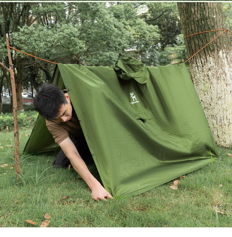 Qunature Multifunctional Waterproof Raincoat For Hiking Outdoor Fishing Camping