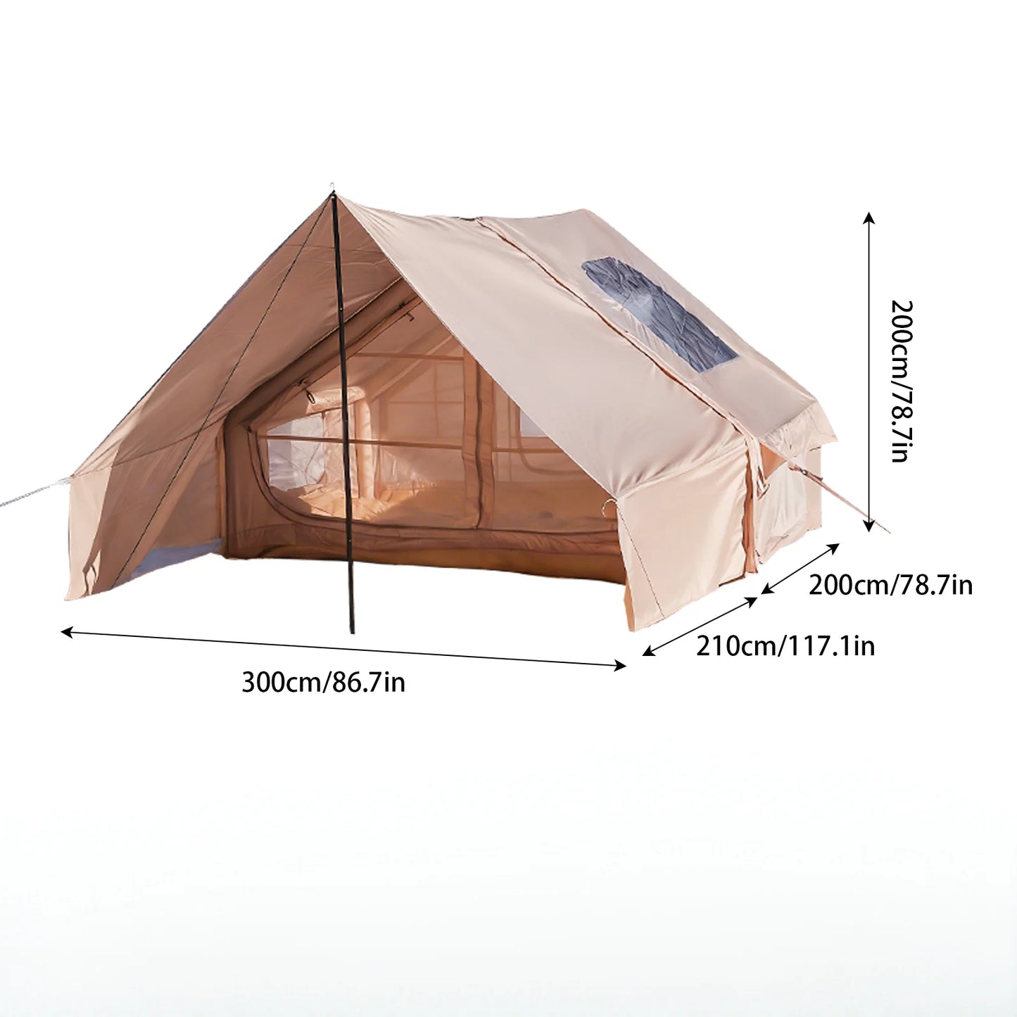 Inflatable Camping Tent With Skylight And Four Season Airflow