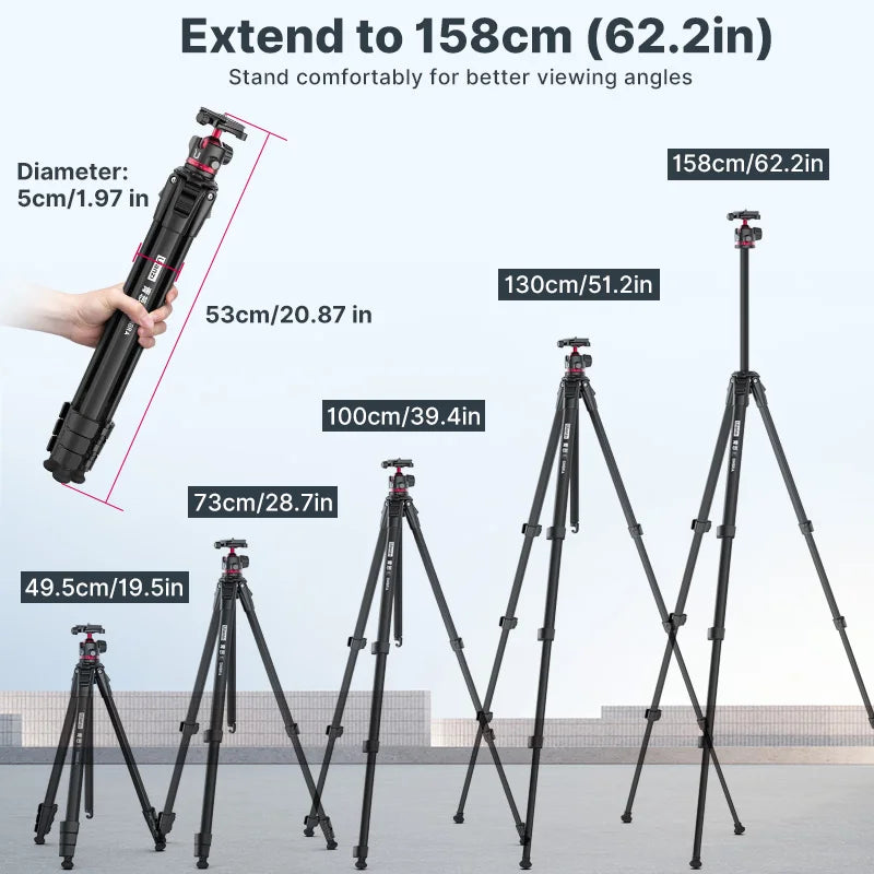 Ulanzi Ombra Aluminum Travel Tripod For Smartphone And Dslr Photography