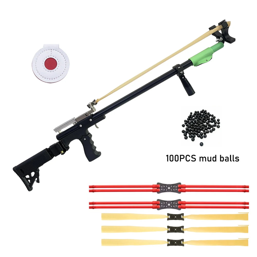 Metal Trigger Slingshot With Folding Shoulder Support For Hunting