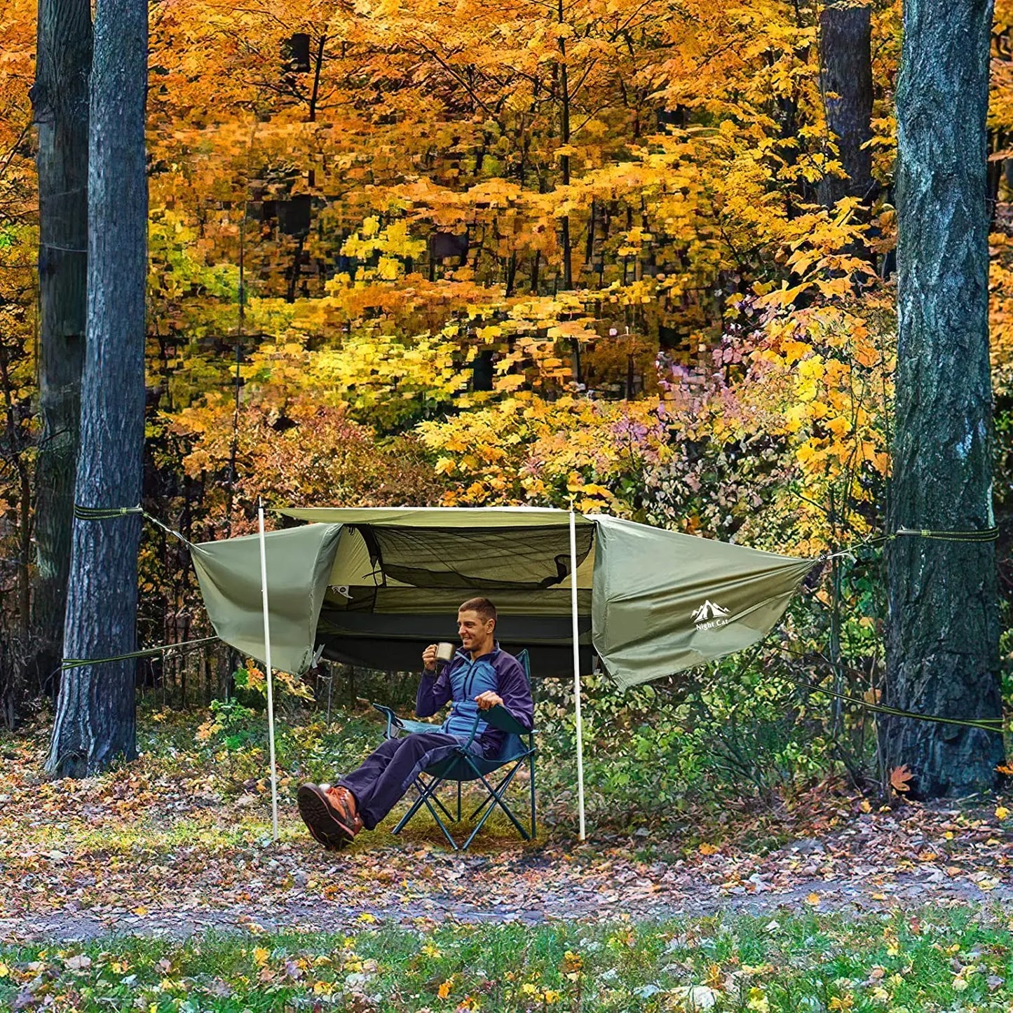 Night Cat Hammock Tent With Mosquito Net And Waterproof Rainfly