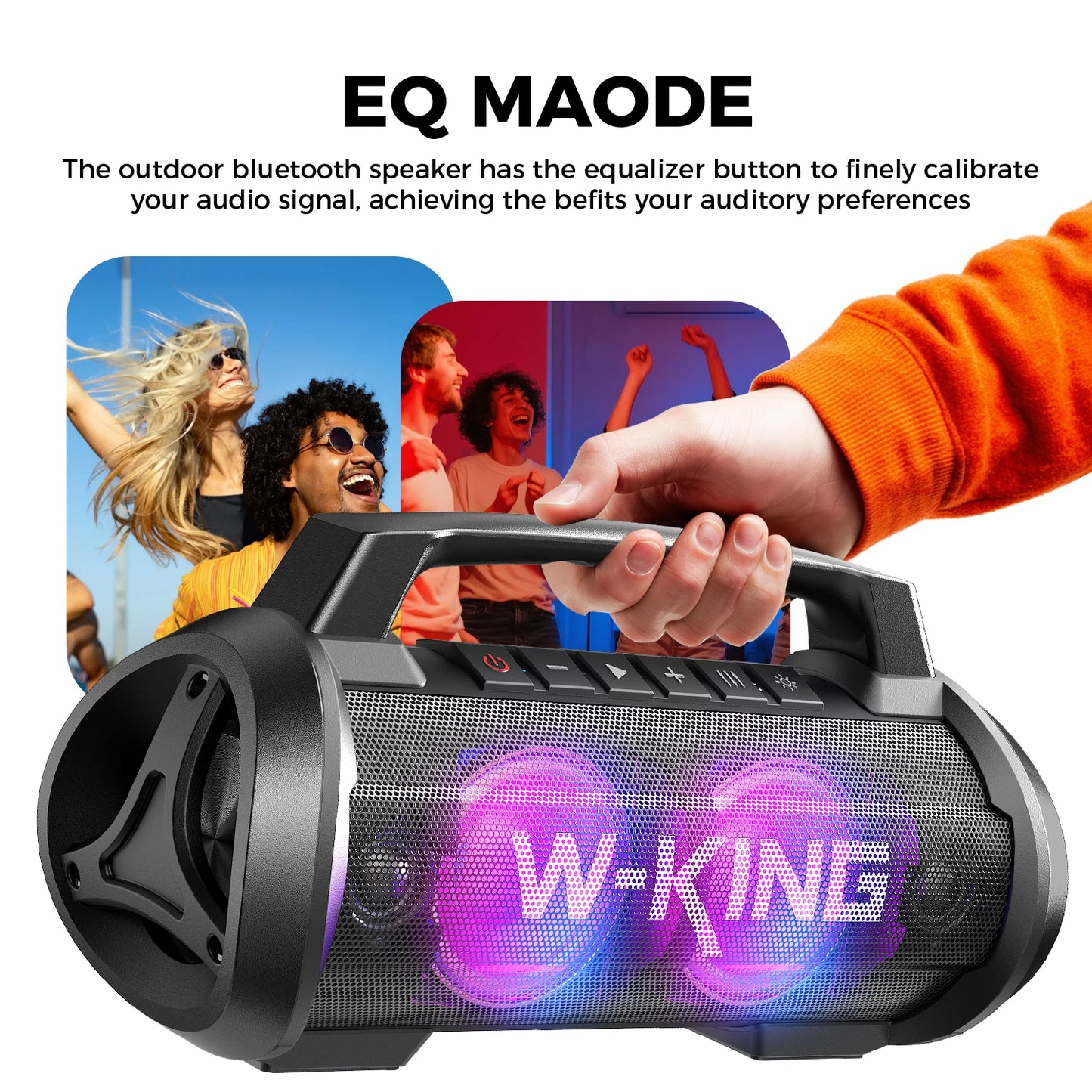 W-King 70W RMS Bluetooth Portable Speaker IPX6 Waterproof