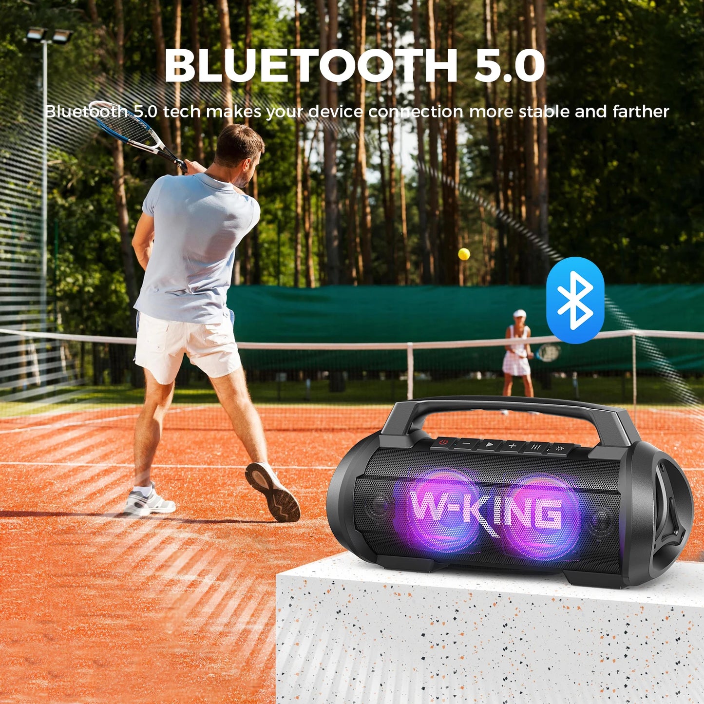 W-King 70W RMS Bluetooth Portable Speaker IPX6 Waterproof