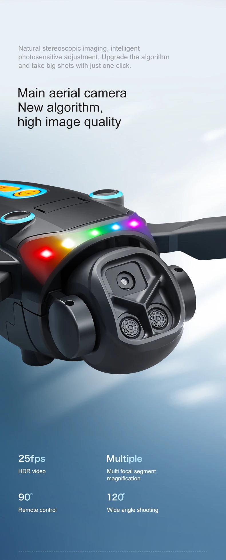 ZNLYRION Brushless Motor Foldable RC Drone With Dual Camera