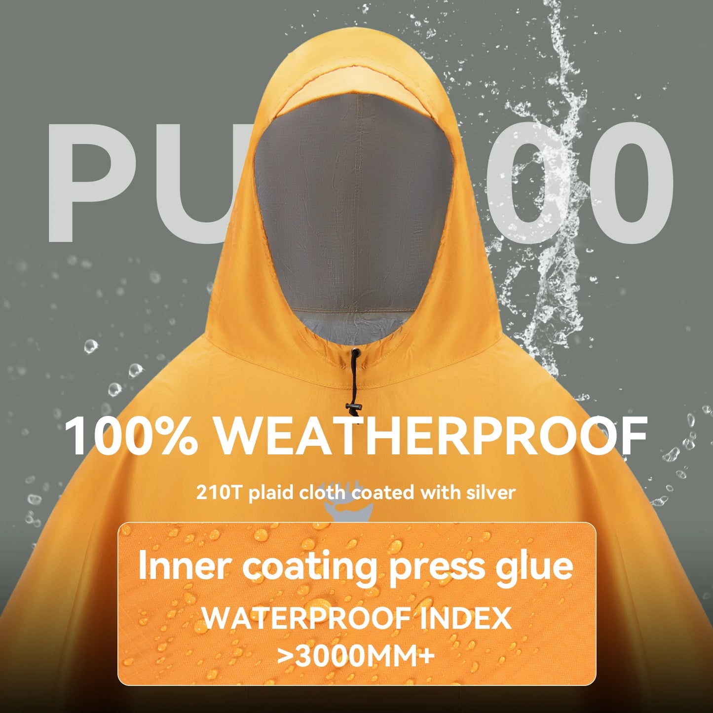 Qunature Multifunctional Waterproof Raincoat For Hiking Outdoor Fishing Camping