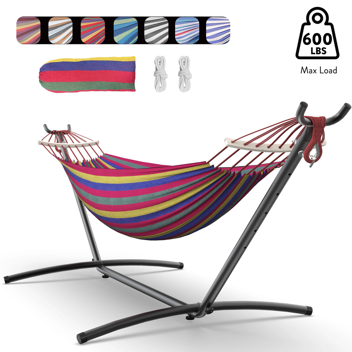 Gyroor Adjustable Hammock with Stand – 600 lb Capacity