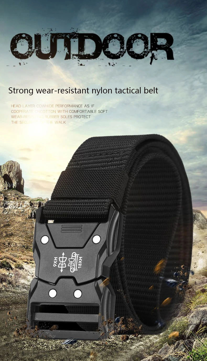 Quick Release Tactical Nylon Braided Elastic Web Belt