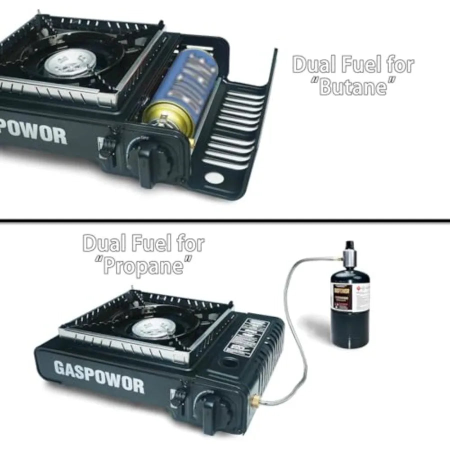 Dual Fuel Portable Gas Stove With Windblocker 10K BTU Ignition