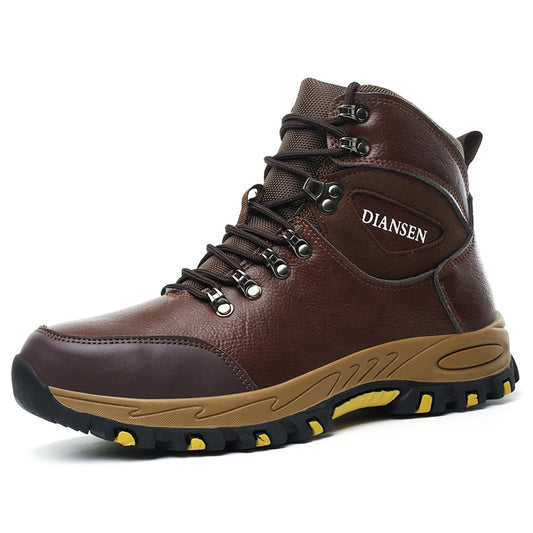 VEIGAR Waterproof Leather Safety Work Boots For Men Indestructible
