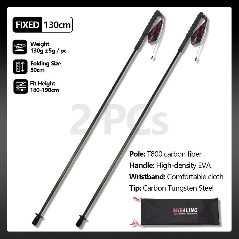 OKHEALING Ultralight Carbon Fiber Trekking Poles 2 Pack for Hiking