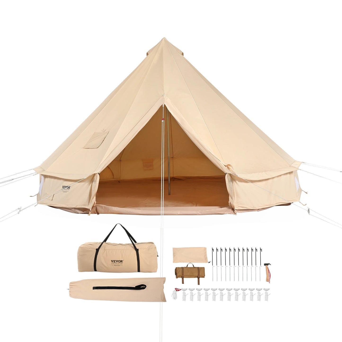 SucceBuy Canvas Bell Tent Camping Holds Up To 8 People