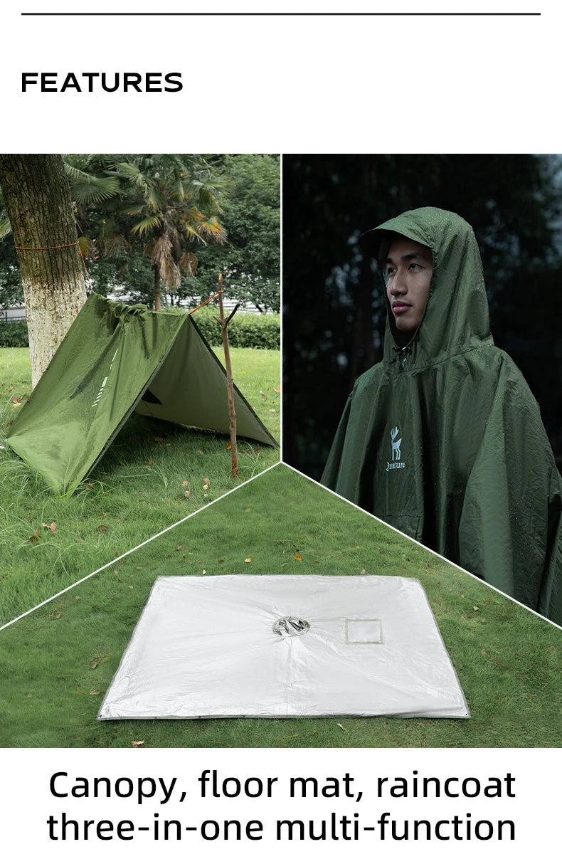 Qunature Multifunctional Waterproof Raincoat For Hiking Outdoor Fishing Camping