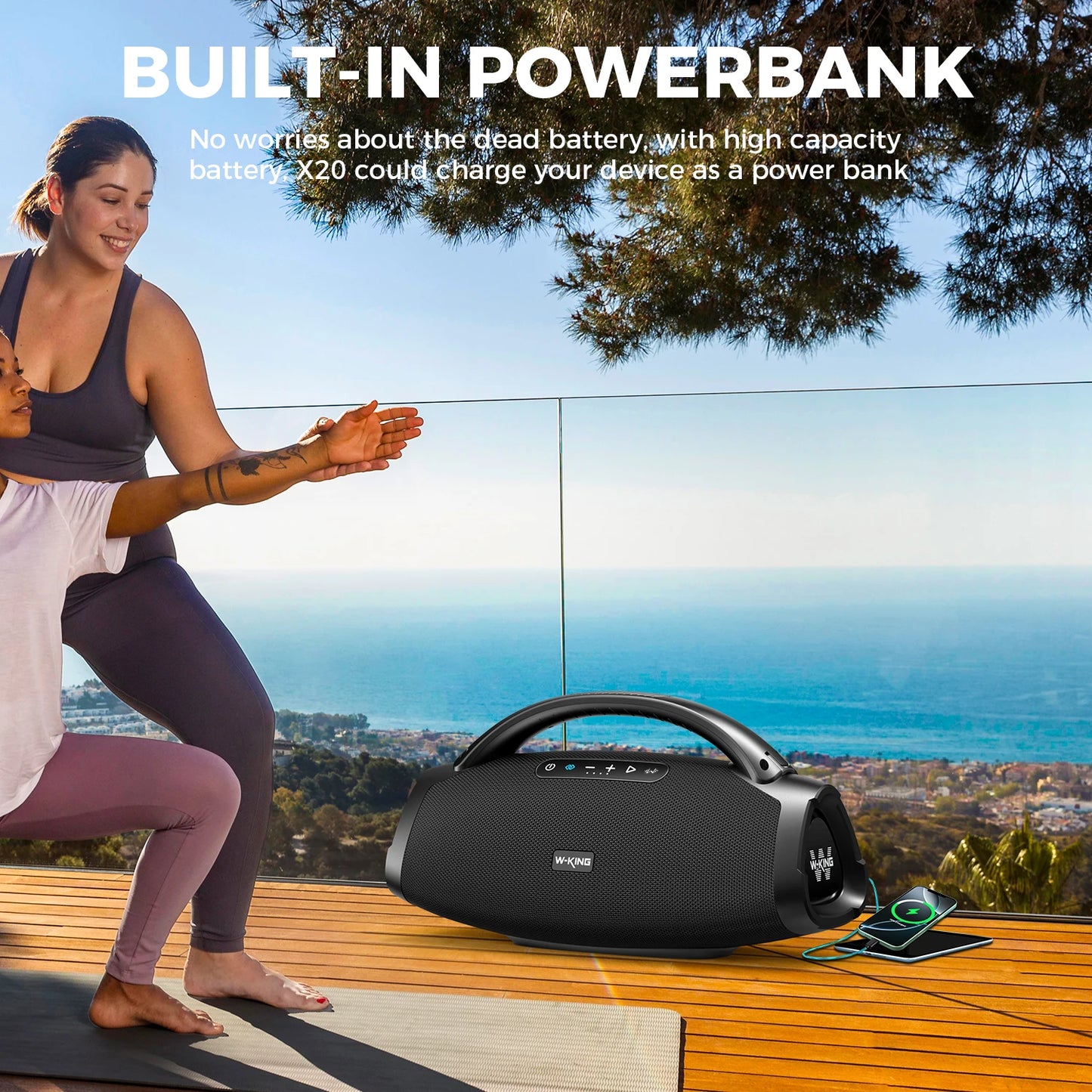 W-King D20 Portable Bluetooth Speaker IPX7 Waterproof