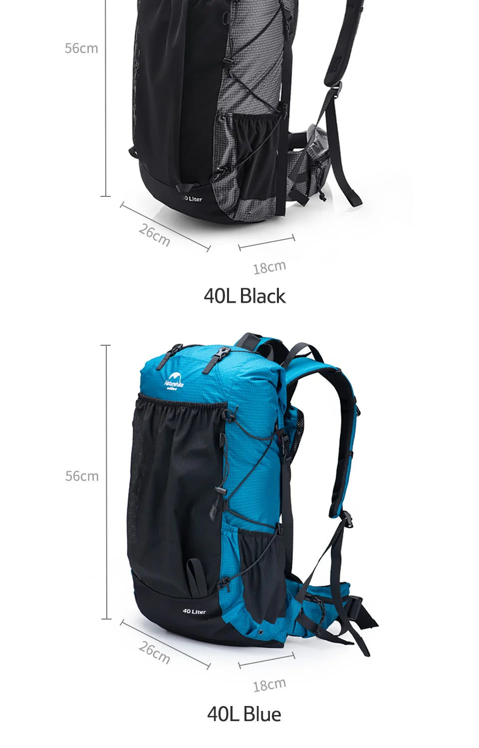 Naturehike Waterproof Mountain Backpack With Rain Cover For Hiking