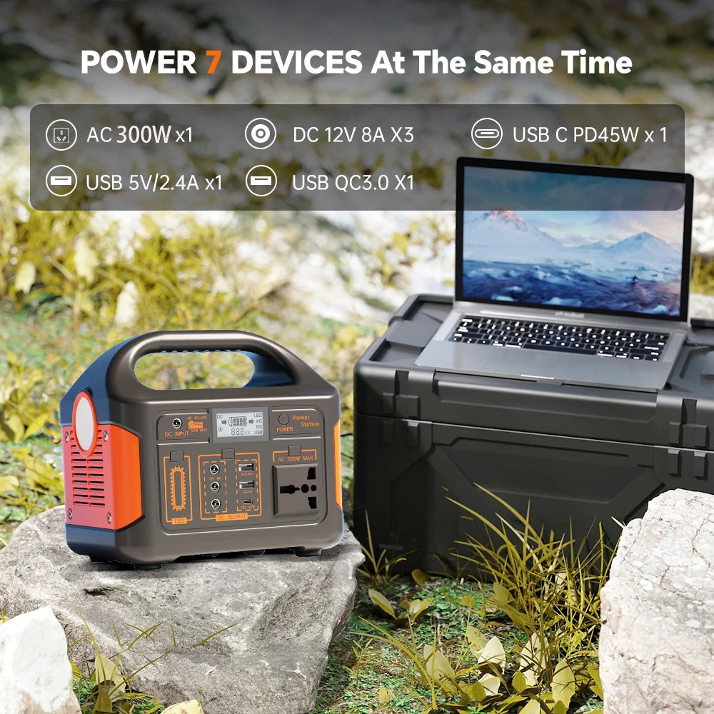 GaiaRay 300W Portable Power Bank Outdoor Power Supply With LED Light