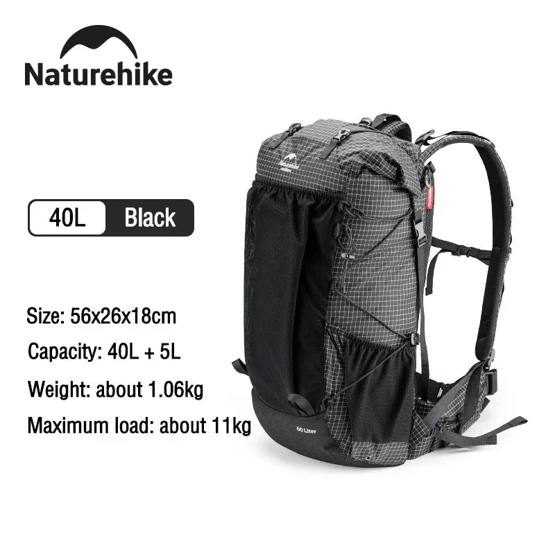 Naturehike Waterproof Mountain Backpack With Rain Cover For Hiking