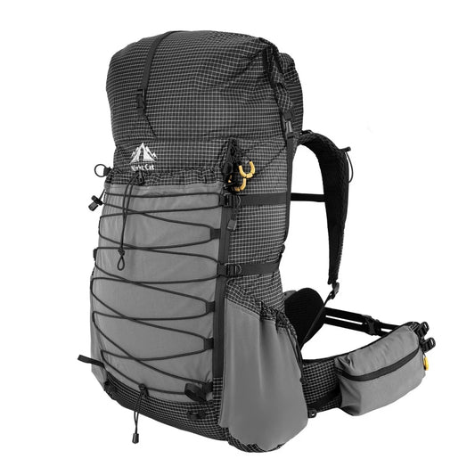 Night Cat Internal Frame Hiking Backpack Roll Top Rain Cover