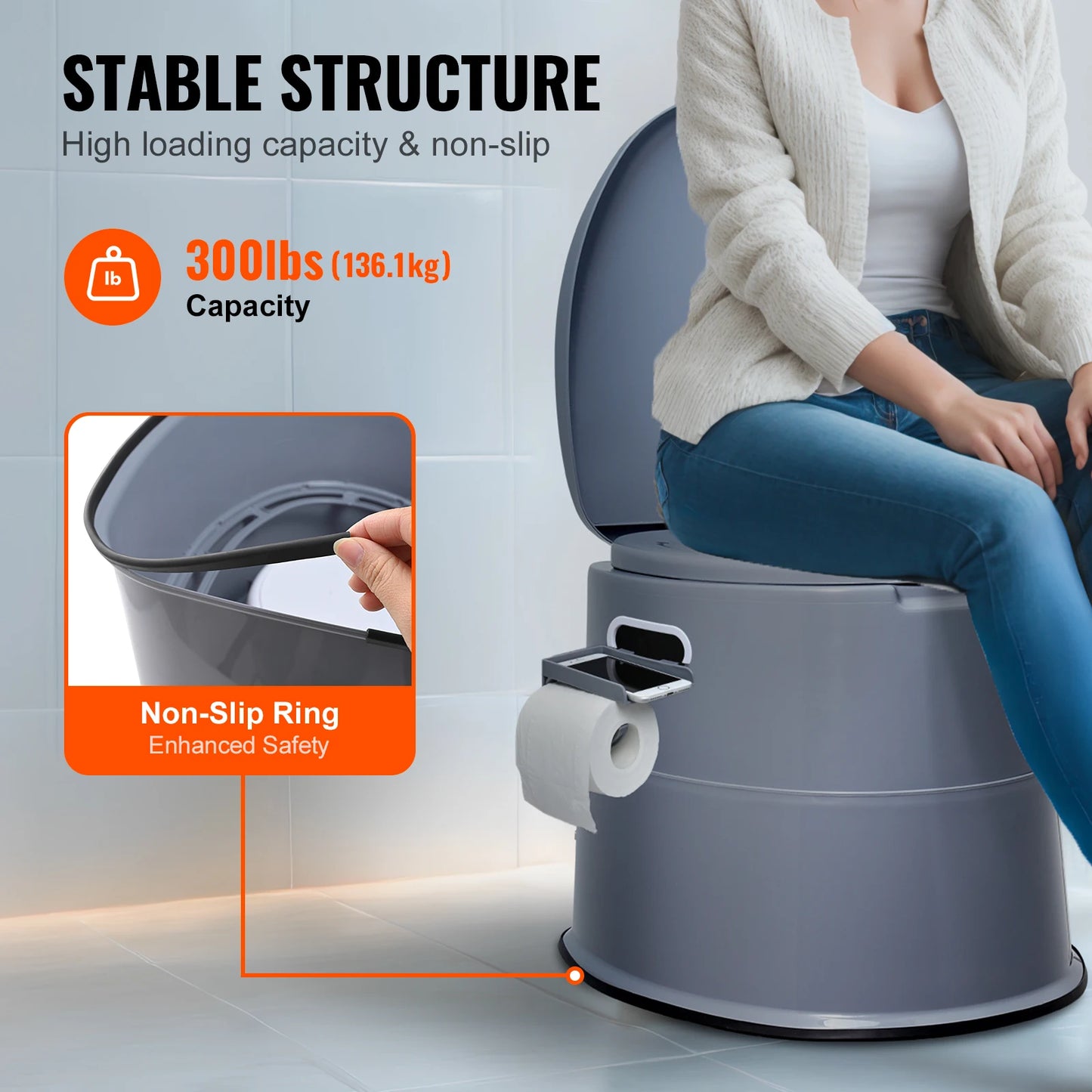 SucceBuy Portable Toilet For Camping Outdoor Travel With Detachable Bucket
