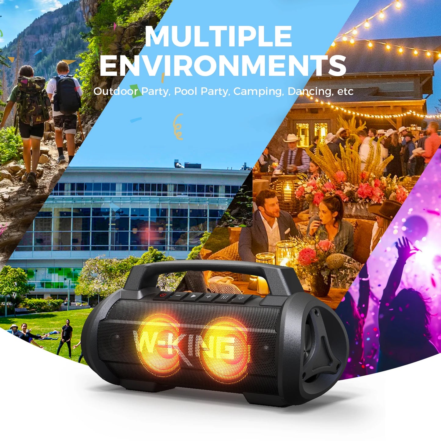 W-King 70W RMS Bluetooth Portable Speaker IPX6 Waterproof