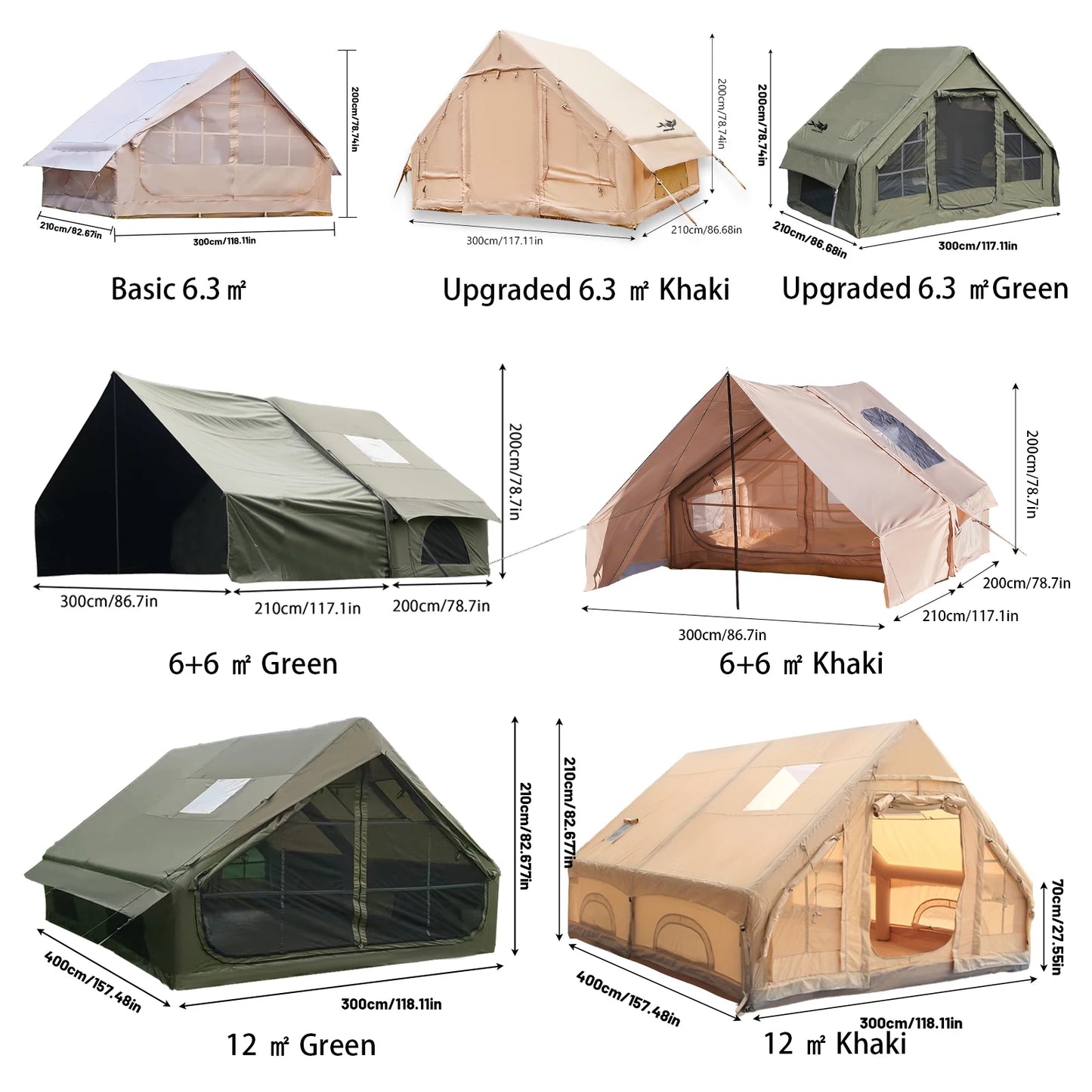 Inflatable Camping Tent With Skylight And Four Season Airflow
