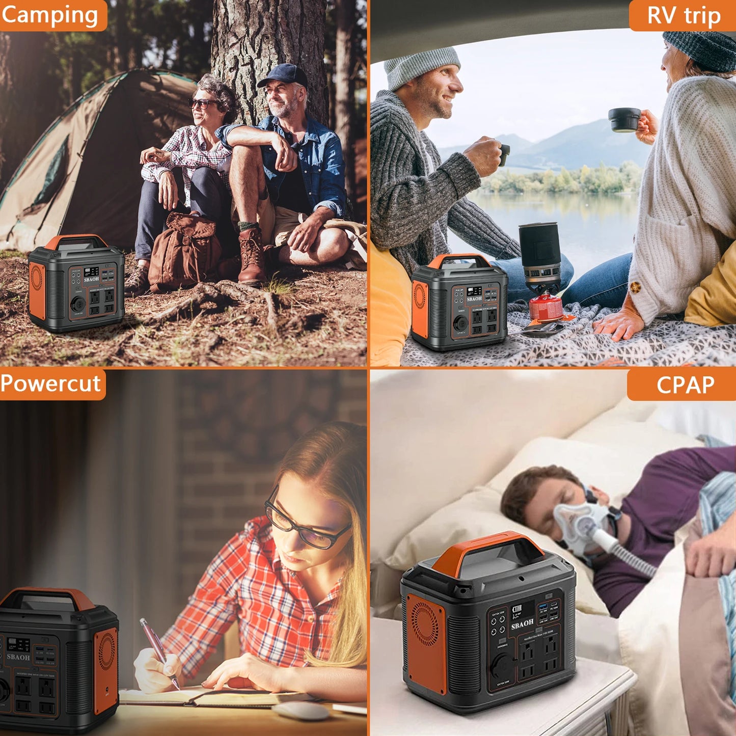 SBAOH Portable Power Station 300W 296Wh Solar Generator