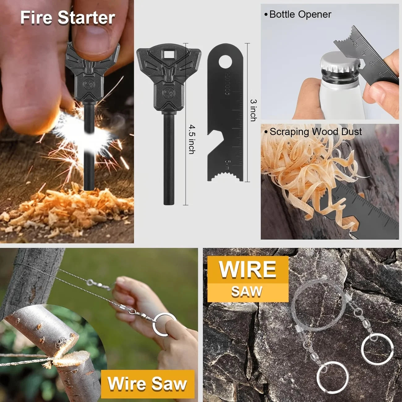 258-Piece Survival And Outdoor Gear Set With Fire Starters