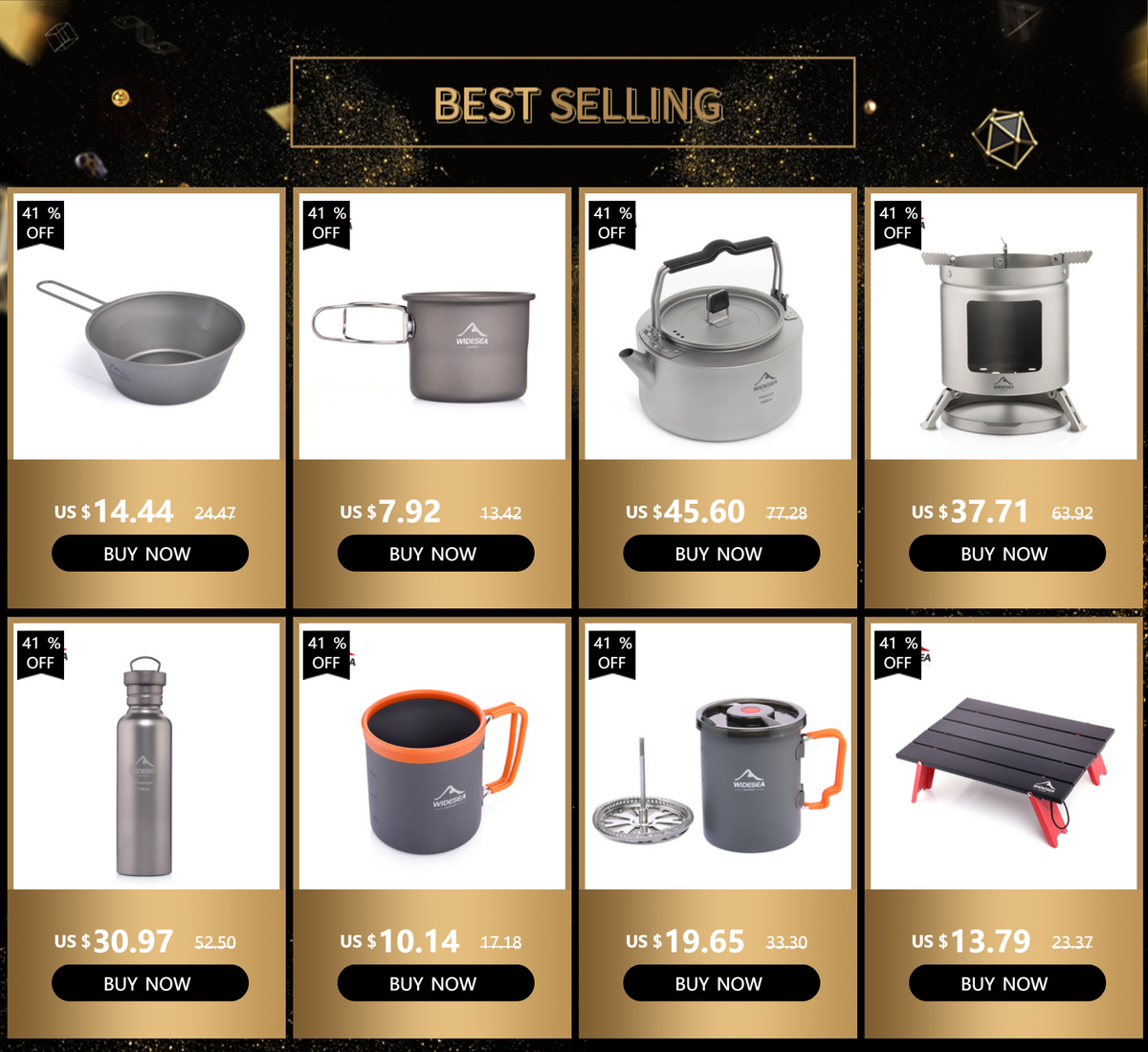 Widesea Titanium Camping Mug for Outdoor Travel and Hiking