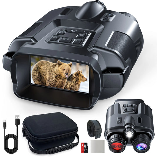Letcmoi 4K Night Vision Binoculars With 8x Digital Zoom And Tactical Light