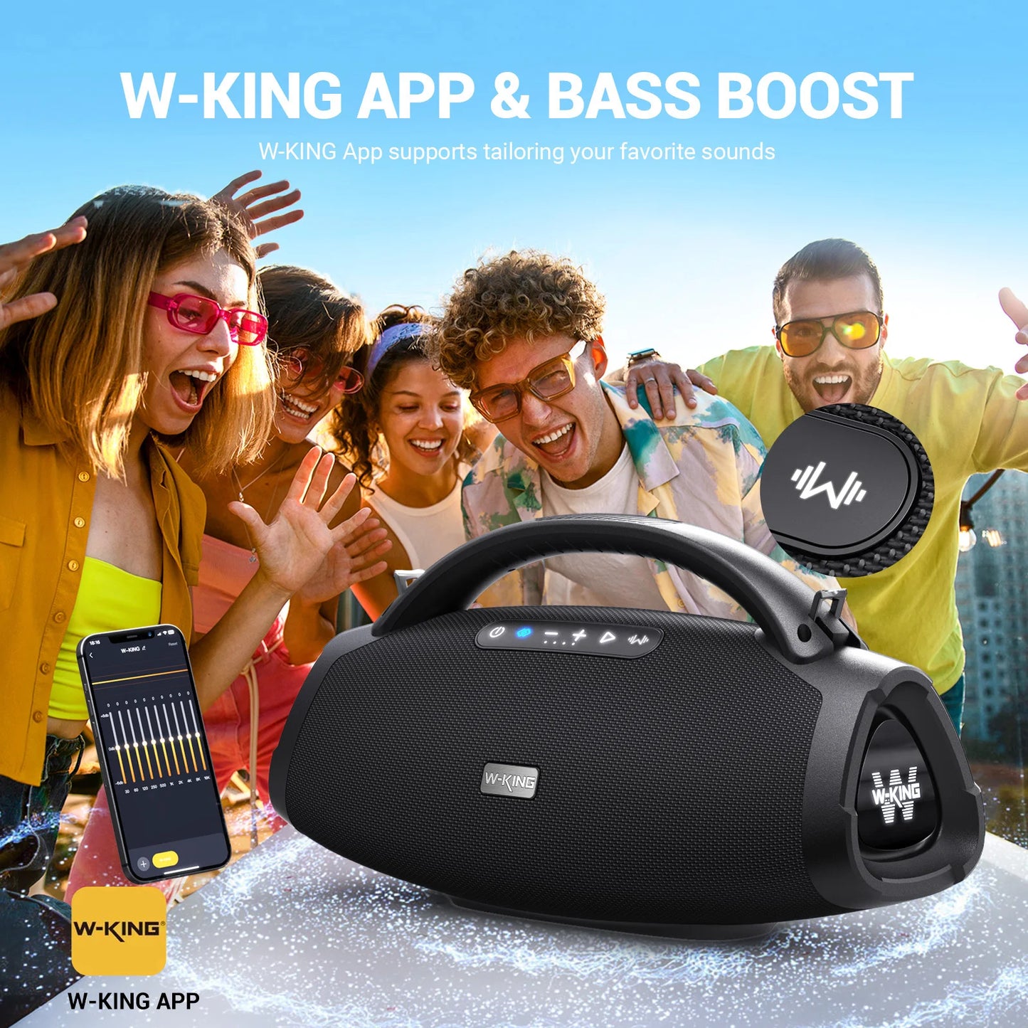 W-King D20 Portable Bluetooth Speaker IPX7 Waterproof