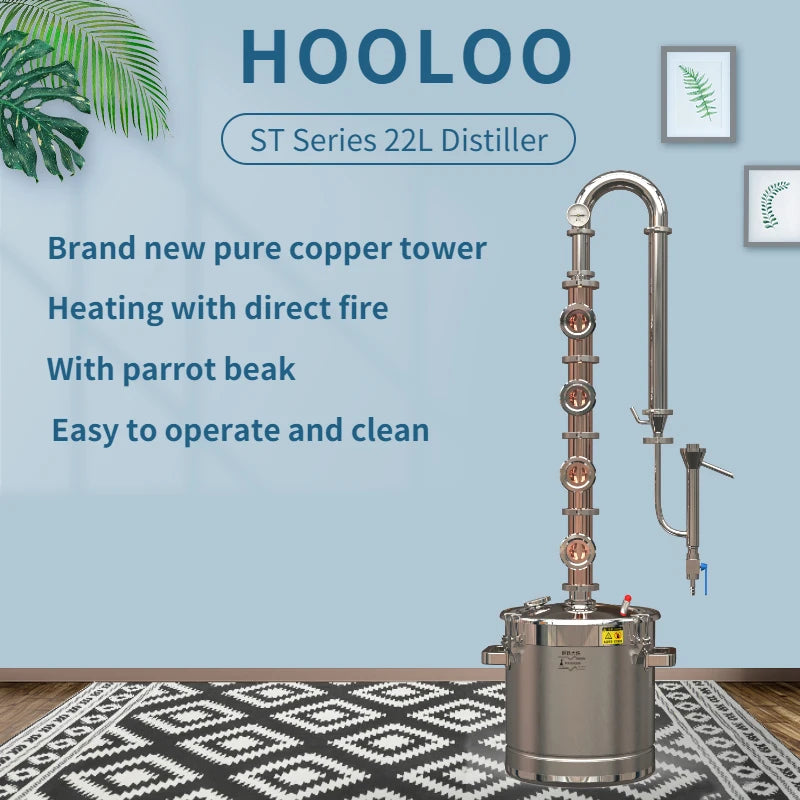 HOOLOO ST Series Copper Alcohol Still Distiller For Spirits