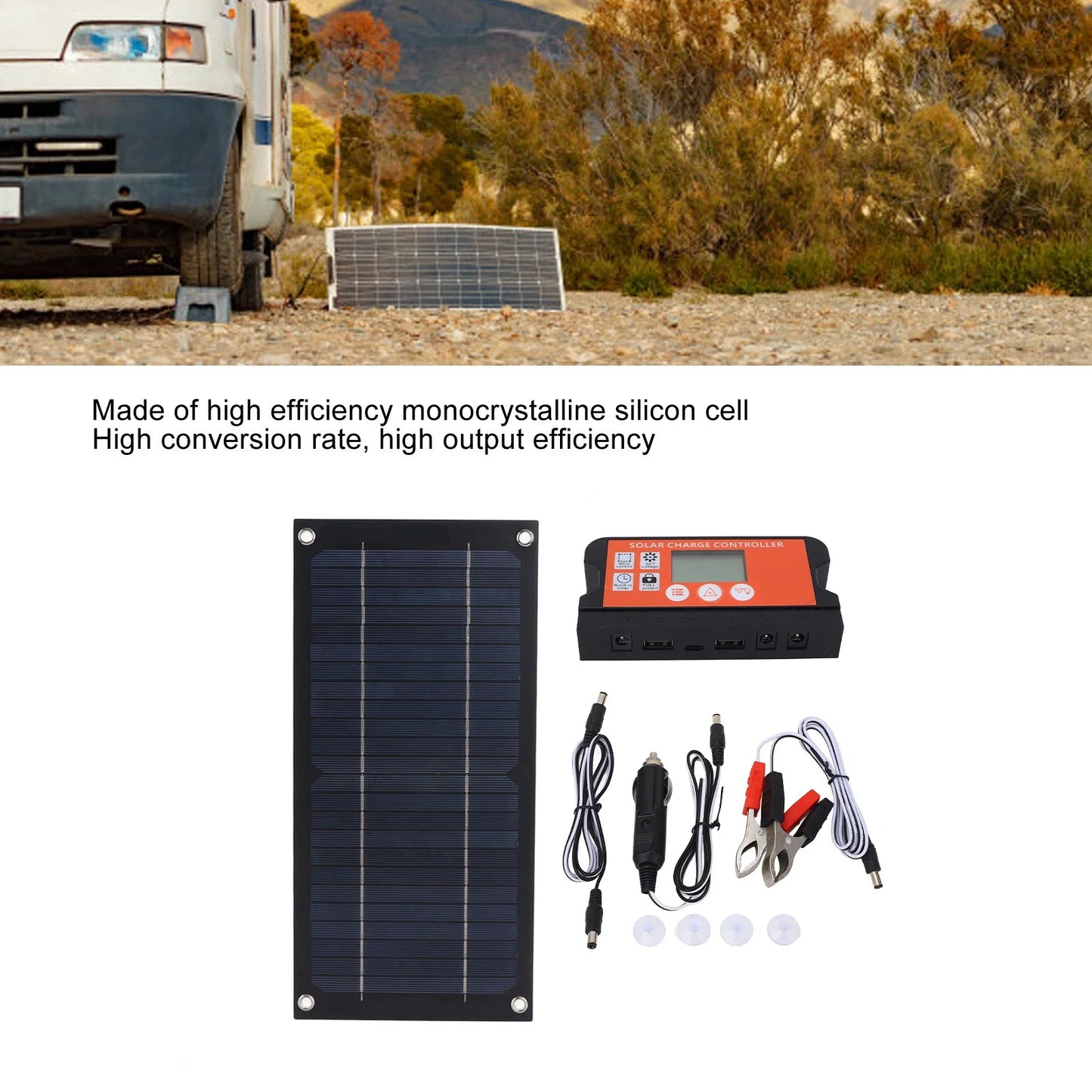 YOSOO Electric Portable 600W Solar Panel Charger Monocrystalline With 100A