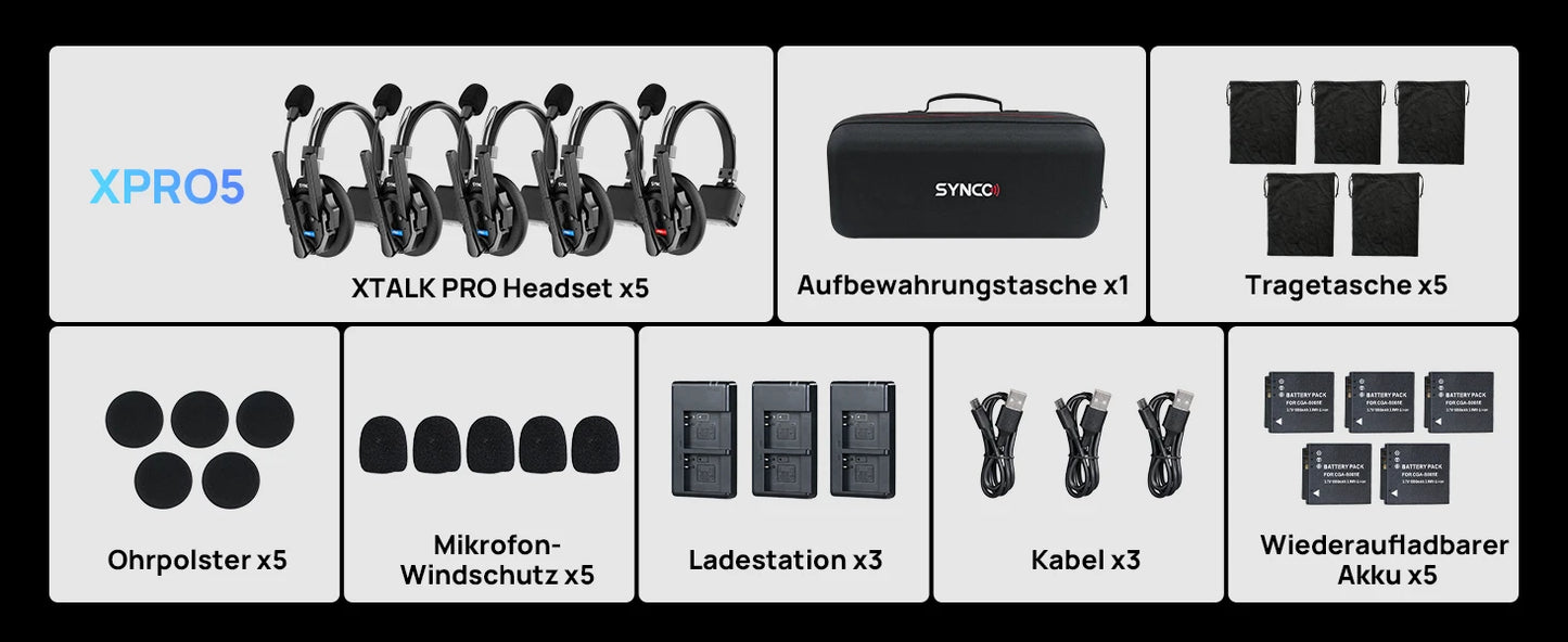 SYNCO XTALK XPRO Wireless Intercom Headset For Live Production