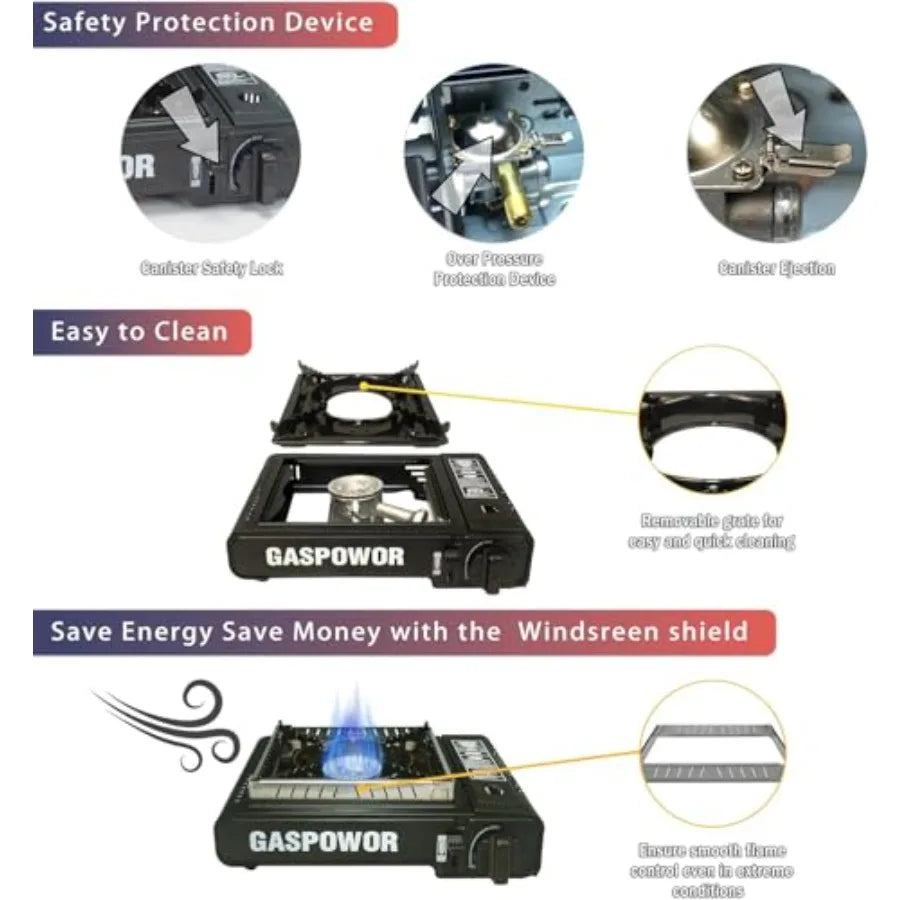 Dual Fuel Portable Gas Stove With Windblocker 10K BTU Ignition