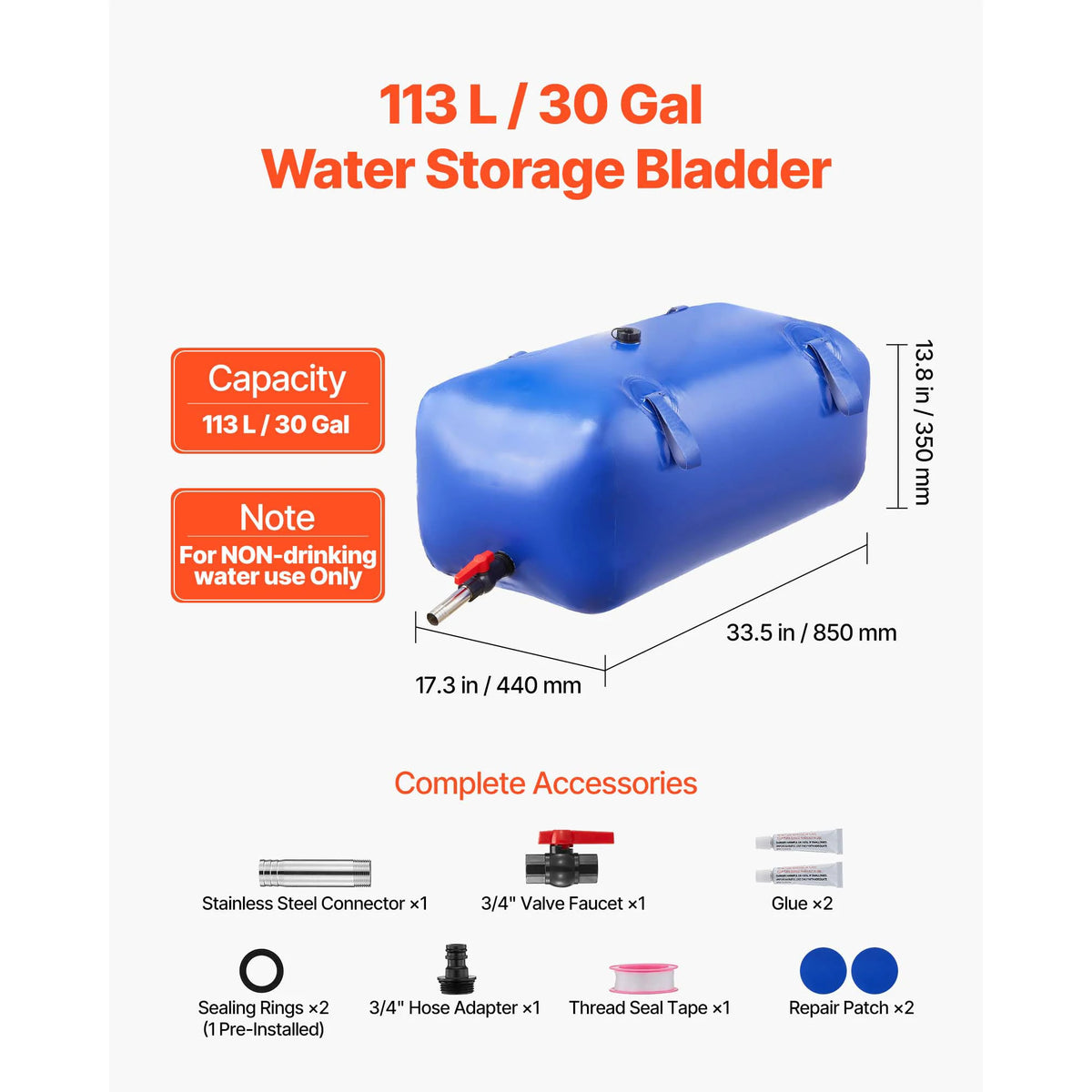 SucceBuy Collapsible TPU Water Storage Bladder For Camping And Irrigation