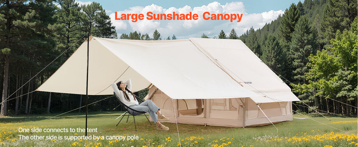 Vevor 3-5 Person Inflatable Camping Tent With Hand Pump