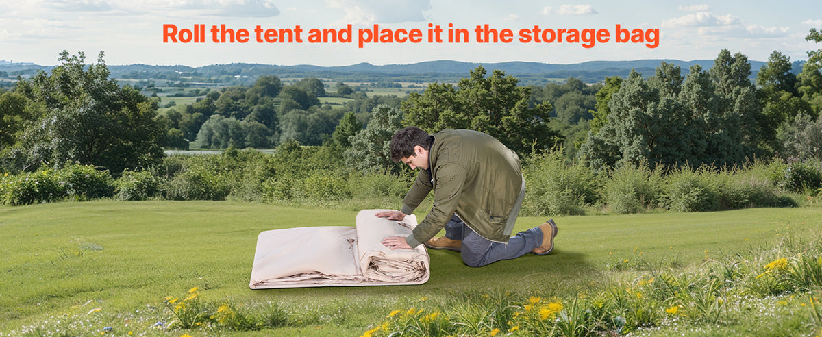 SucceBuy Inflatable Tents for Camp Easy Setup Blow up Tent with Hand Pump 300D Oxford Tent with Stove Jack Storage Bag Included