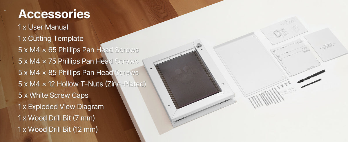 SucceBuy Pet Door 2/3 Magnetic Flaps and Metal Frame Strong Weatherproof for Interior and Exterior Easy In/Out Access for Dogs