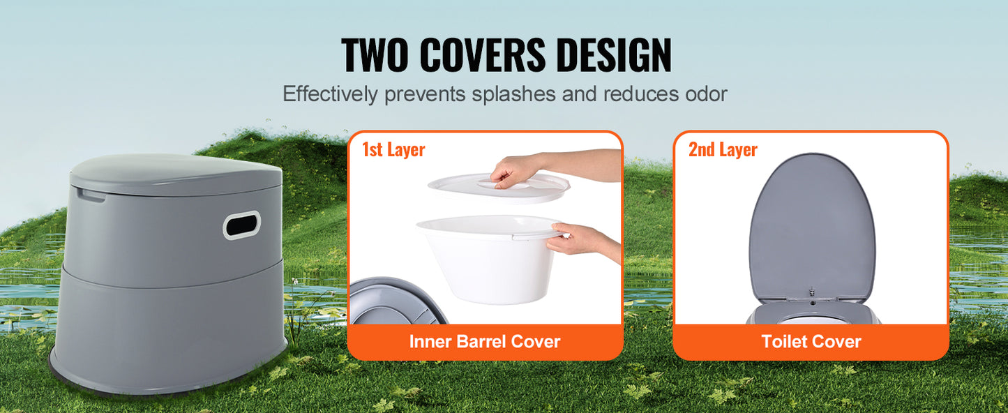SucceBuy Portable Toilet For Camping Outdoor Travel With Detachable Bucket