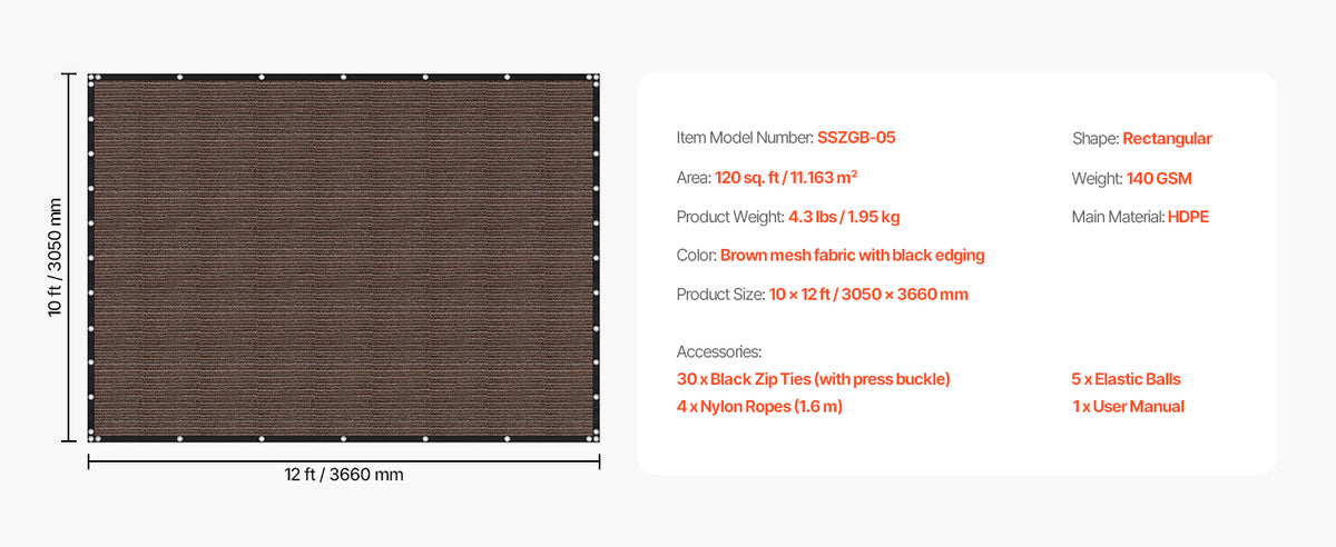 SucceBuy Hdpe Sun Shade Cloth For Outdoor Garden Cover