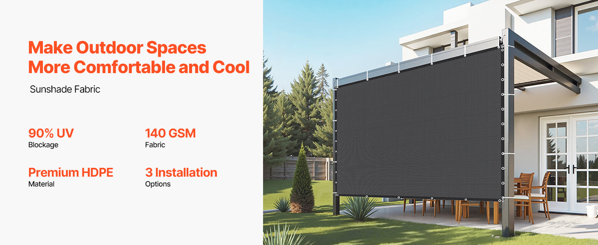 SucceBuy Hdpe Sun Shade Cloth Waterproof Garden Privacy Screen