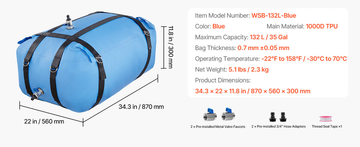 SucceBuy Collapsible TPU Water Storage Bladder For Camping And Irrigation